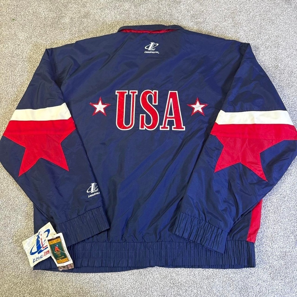 Vintage 1996 Atlanta Olympics Logo 7 Windbreaker Large Dead Stock - Picture 7 of 8